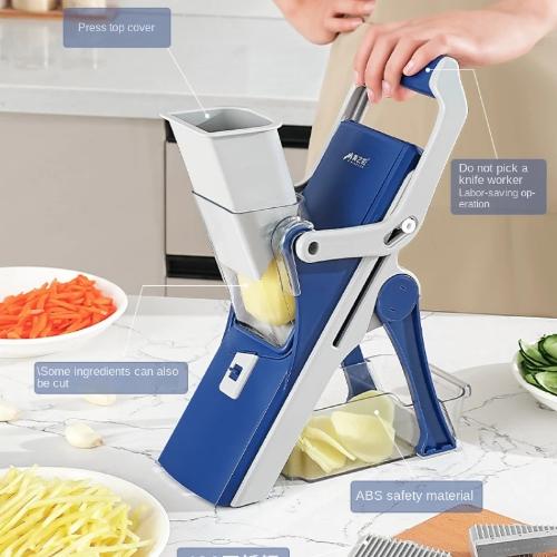 ADJUSTABLE 5-IN-1 VERTICAL VEGETABLE CUTTER & SHREDDER